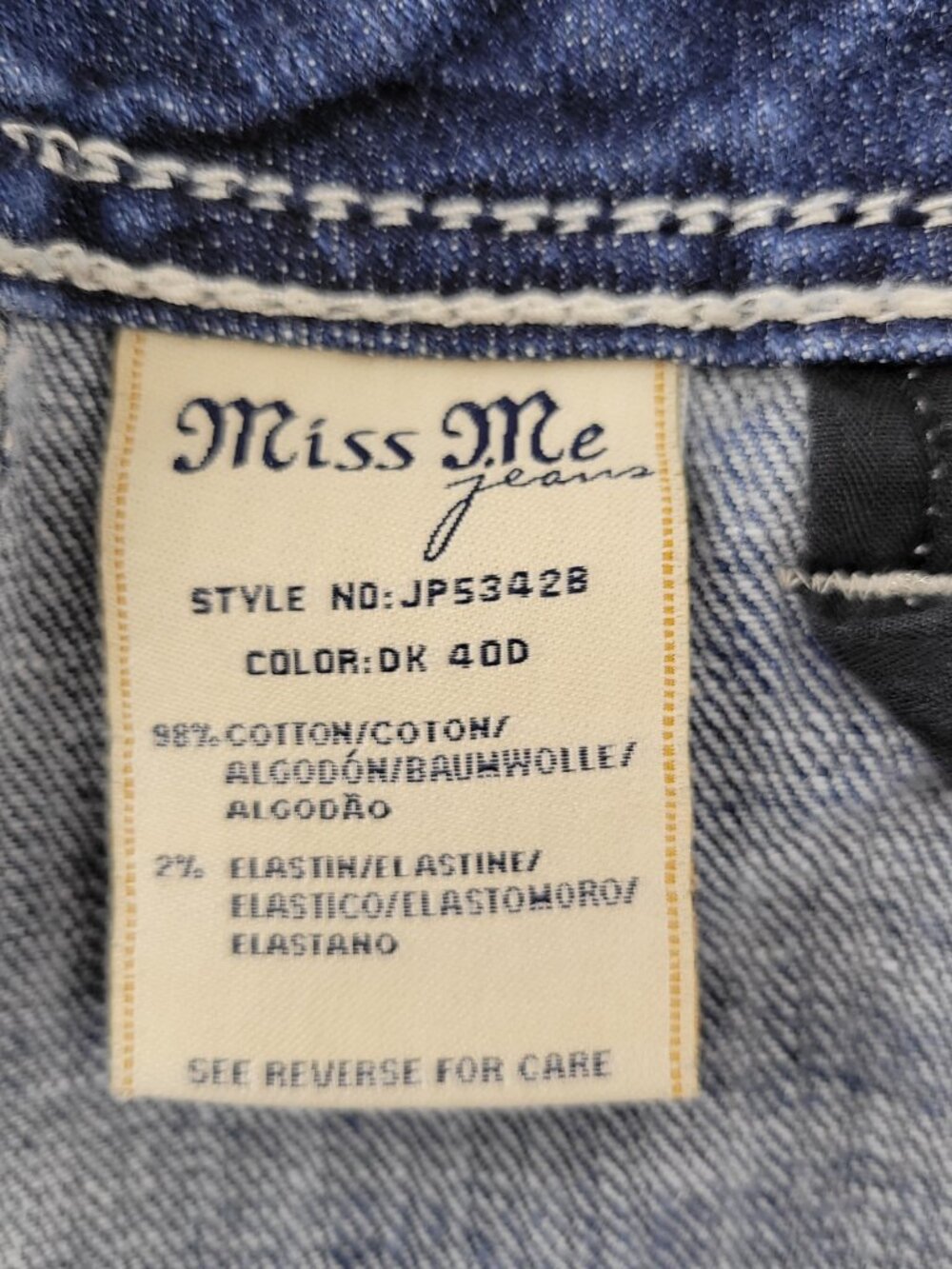 Miss Me Jeans Womens 28 Low Rise Boot Cut Western Stretch JP5342B Vintage - Picture 3 of 16